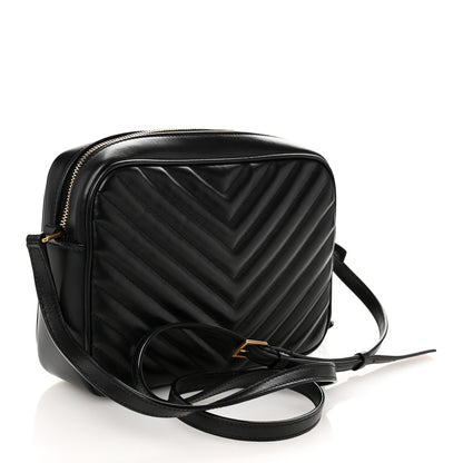 Saint Laurent Calfskin Matelasse Monogram Lou Camera Bag Black 3 of 9
