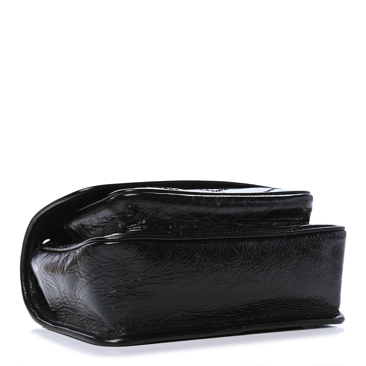 Saint Laurent Crinkled Calfskin Matelasse Monogram Baby Niki Chain Satchel Black 3 of 4