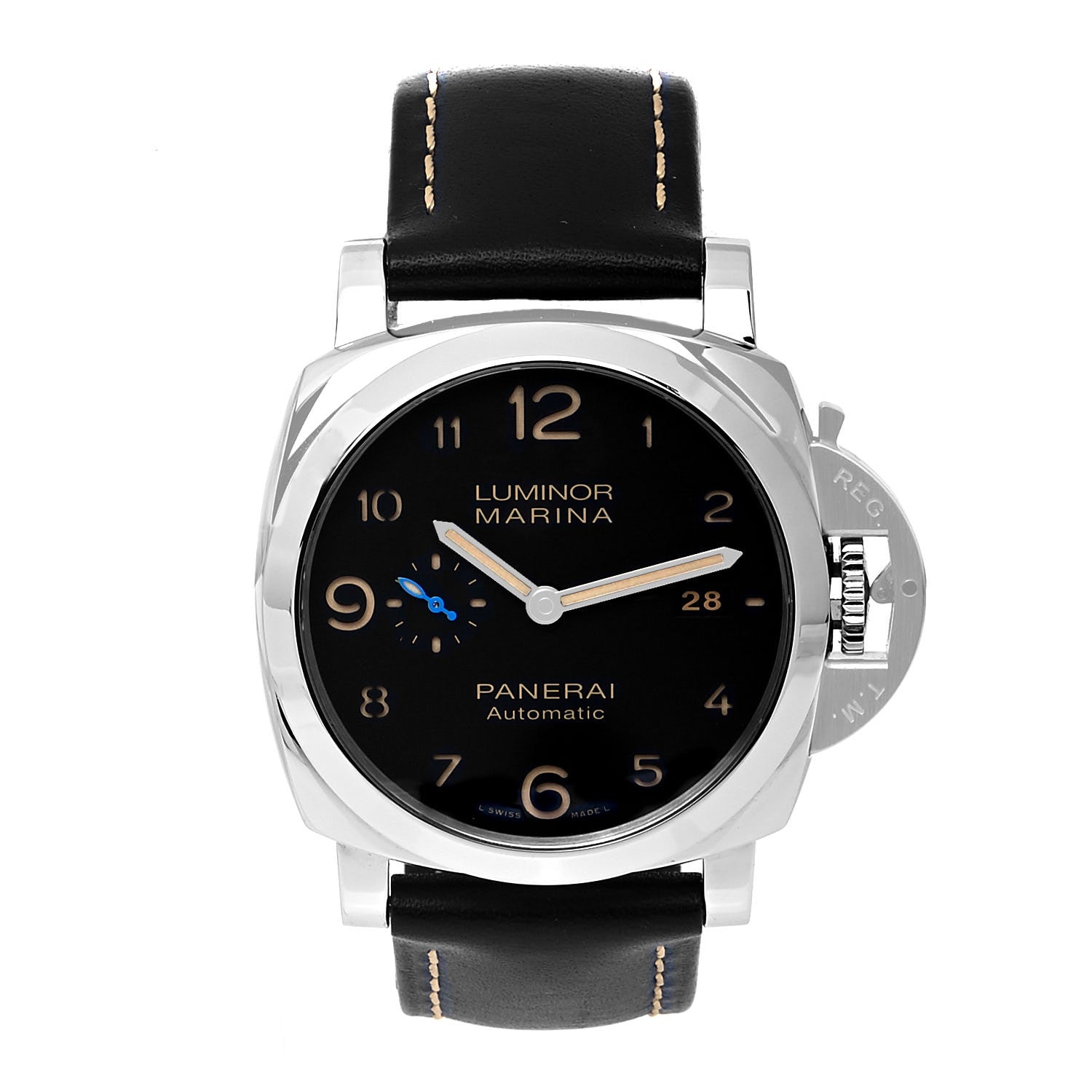 Panerai Stainless Steel Calfskin 44mm Luminor Marina 1950 Automatic Watch Black PAM01359 1 of 5