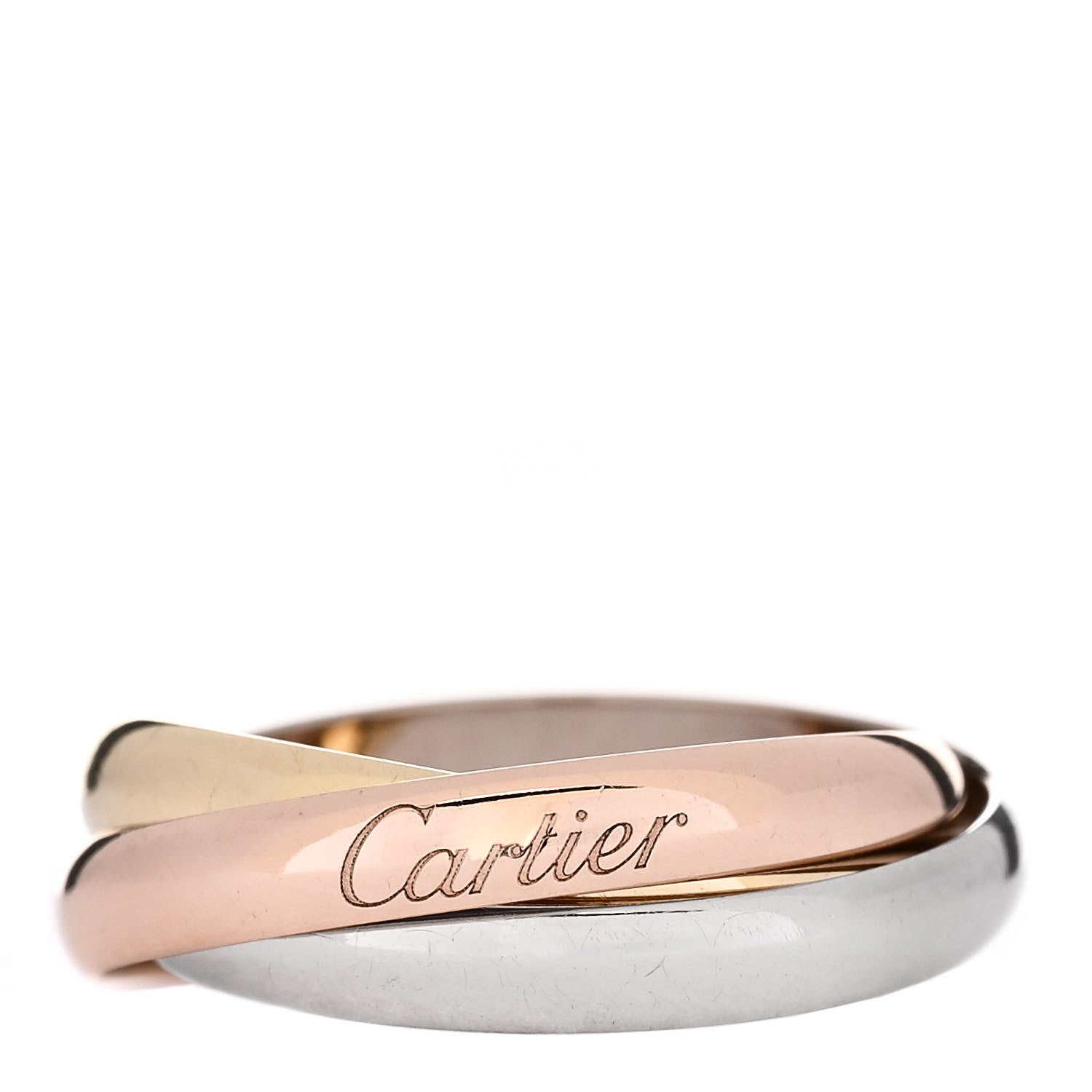 Cartier 18K Pink Yellow White Gold Small Trinity Ring 52 6 1 of 5