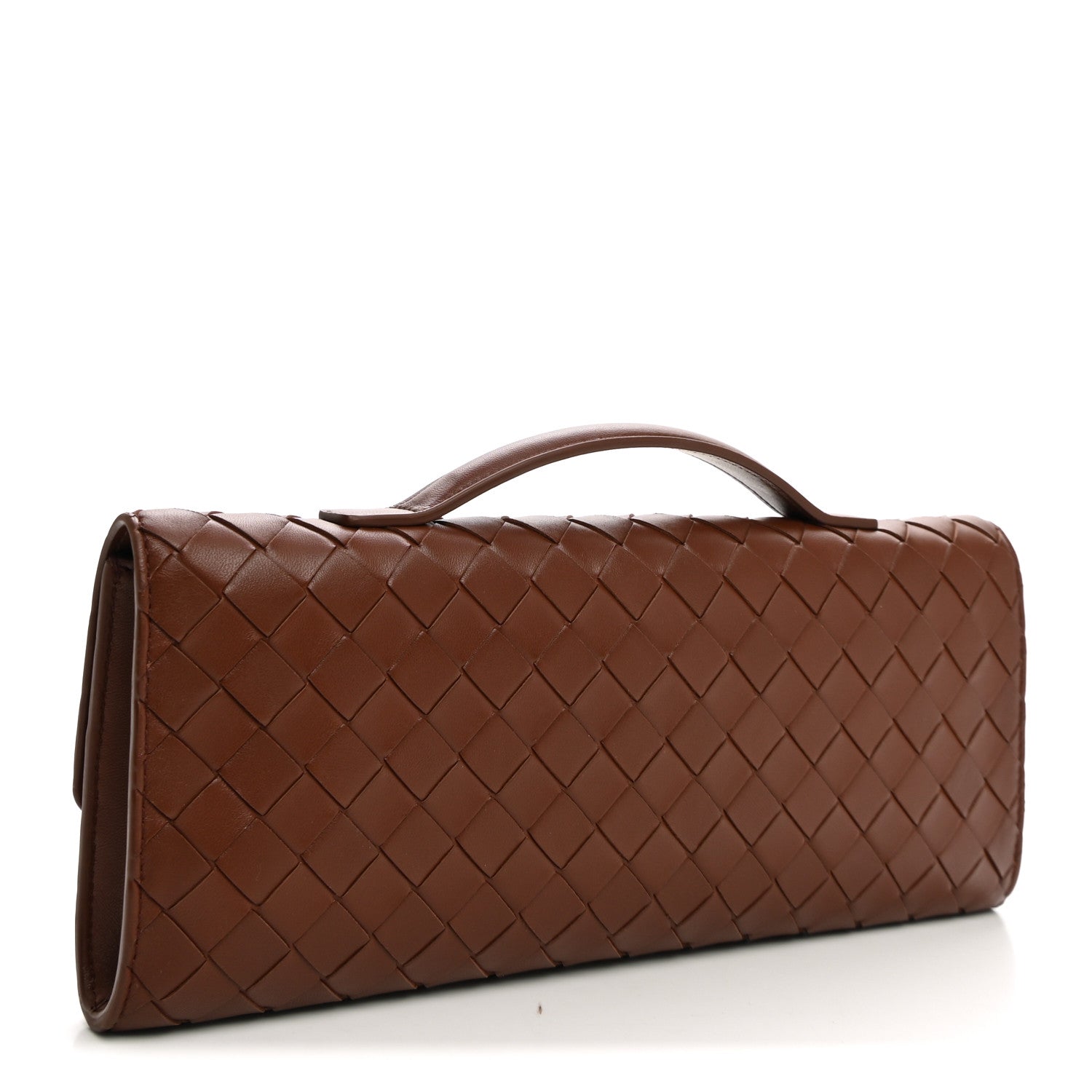 Bottega Veneta Nappa Intrecciato Long Andiamo Top Handle Clutch Sapele 3 of 7