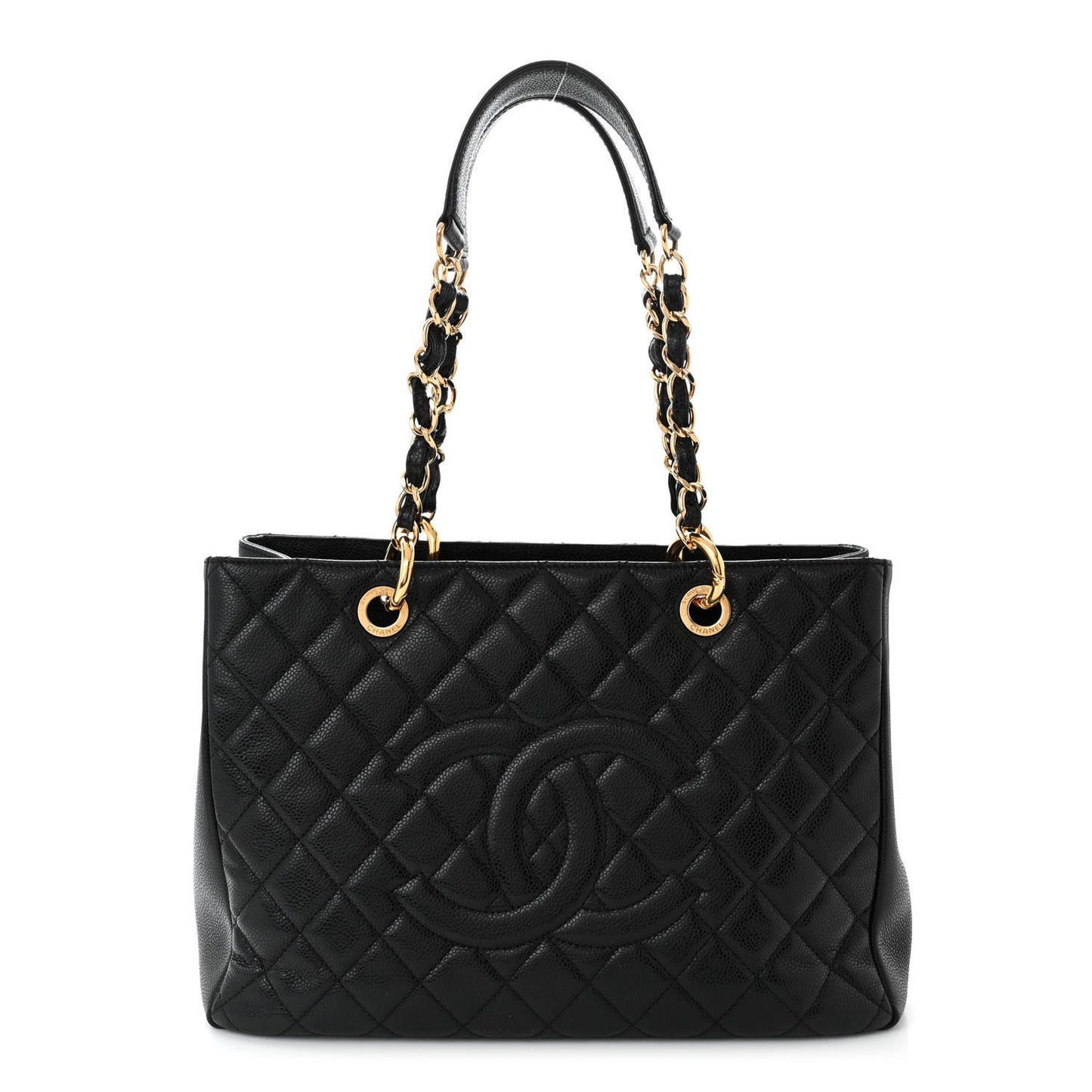Caviar Quilted Grand Shopping Tote GST Black
