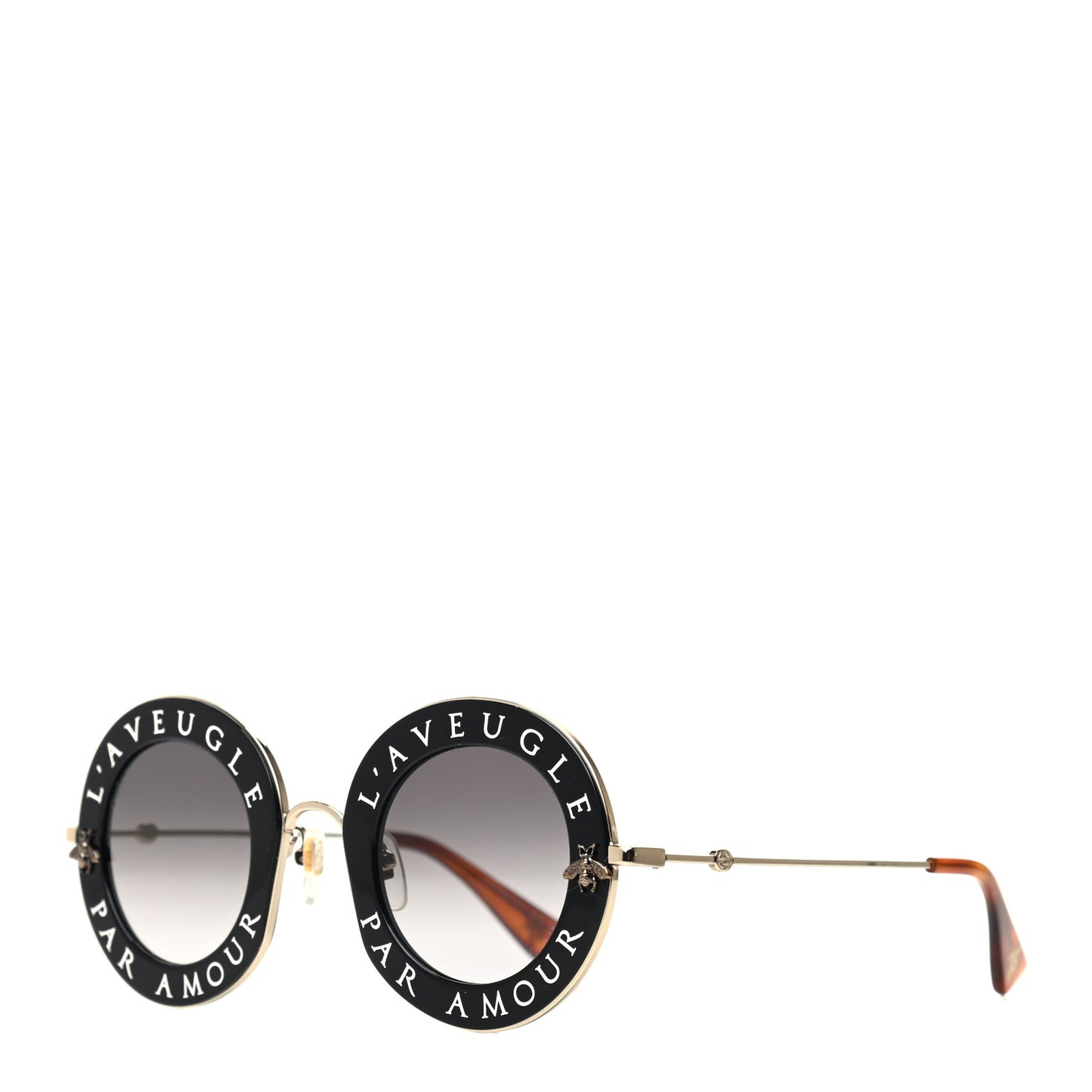 Metal L'Aveugle Par Amour Round Frame Sunglasses GG0113S Black