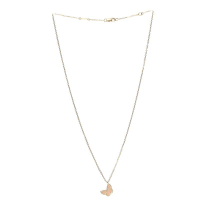 Van Cleef & Arpels 18K Yellow Gold Mother of Pearl Sweet Alhambra Butterfly Pendant Necklace 3 of 7