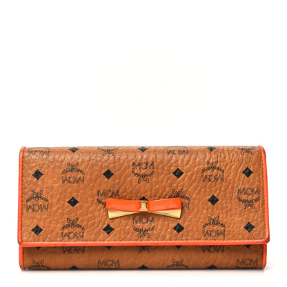 MCM Visetos Mina Long Trifold Wallet Cognac 1 of 12