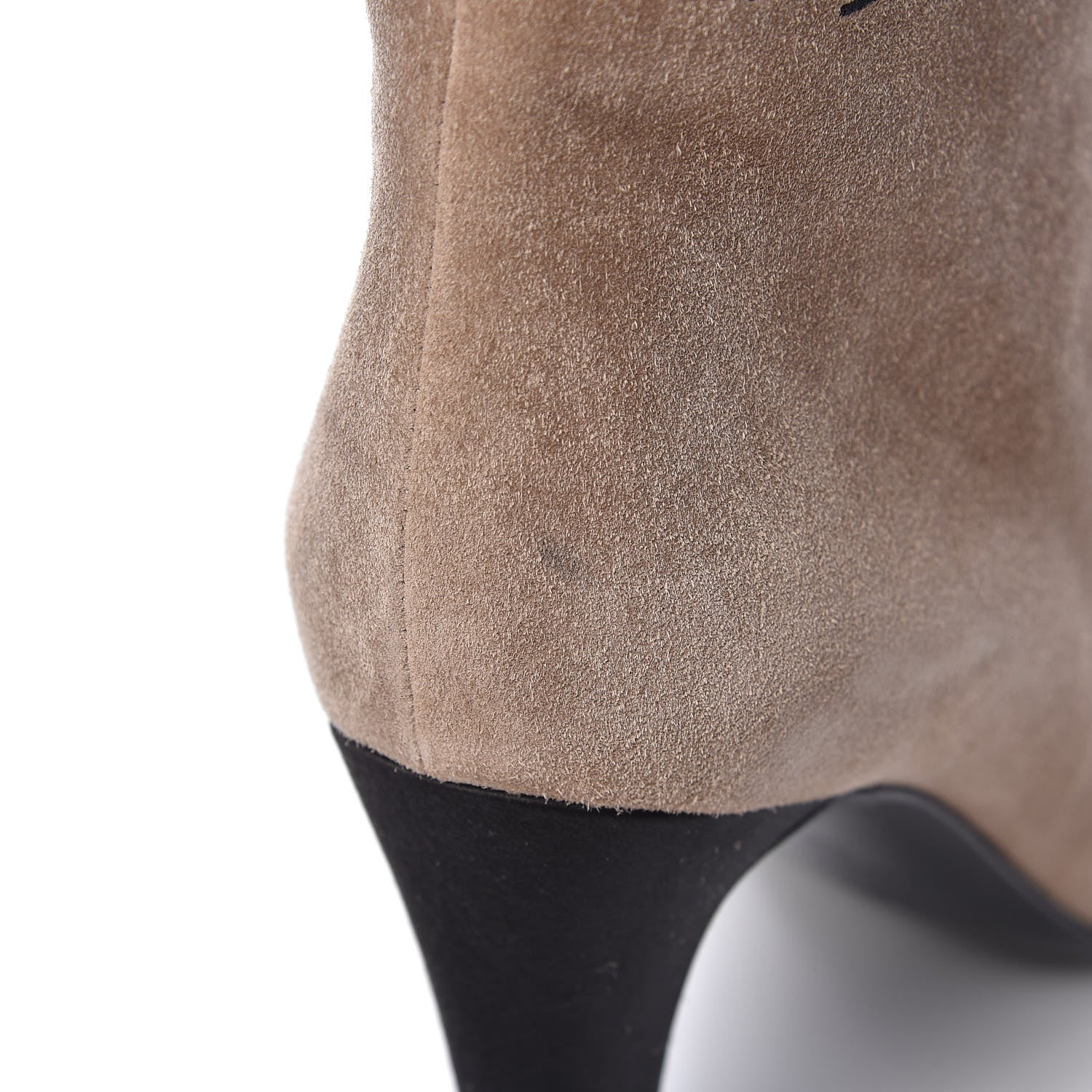 Chanel Suede Calfskin Satin Gabrielle Cap Toe Short Boots 38 Beige Black 11 of 12