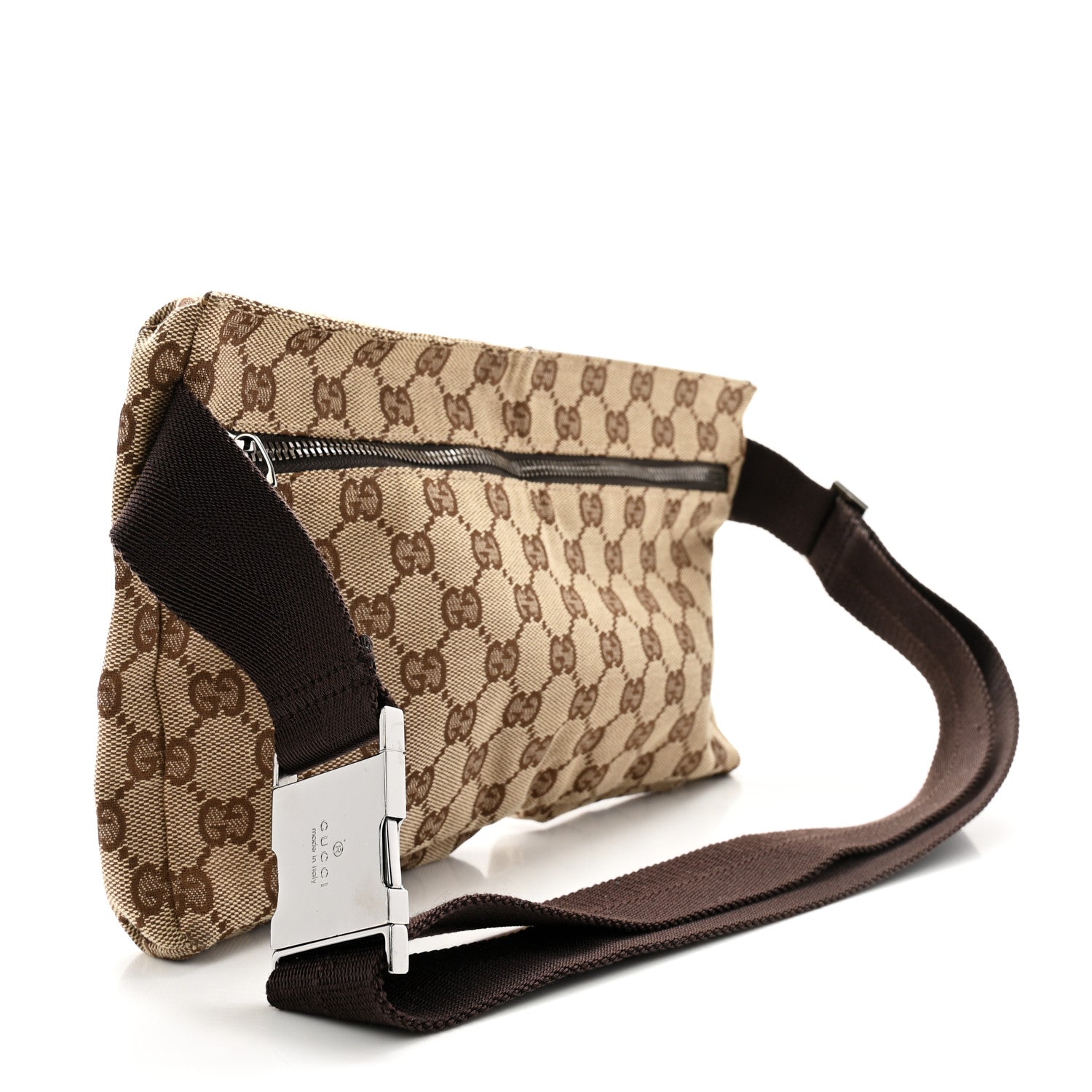 Gucci GG Monogram Double Pocket Belt Bag Dark Brown 3 of 12