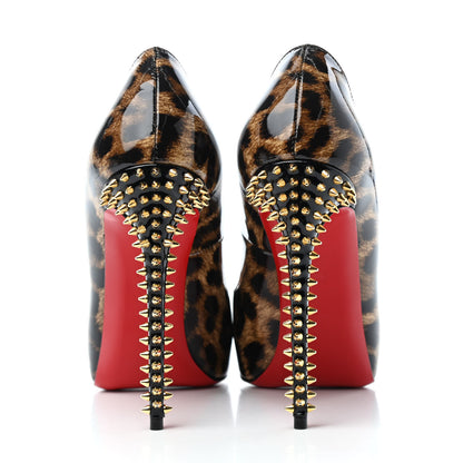 Christian Louboutin Patent Leopard New Very Prive Spikes 120 Pumps 36.5 Brown 5 of 6