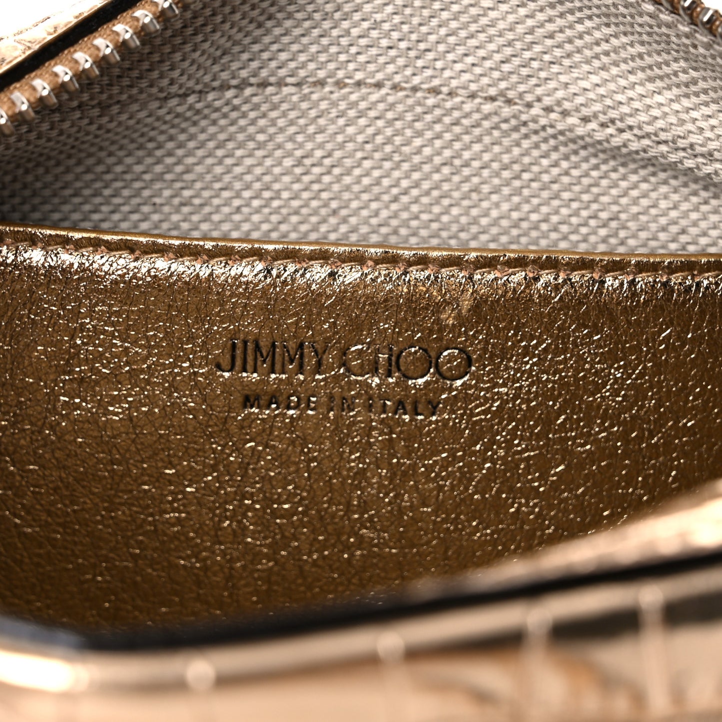 Calfskin Crocodile Embossed Mini Hale Crossbody Gold