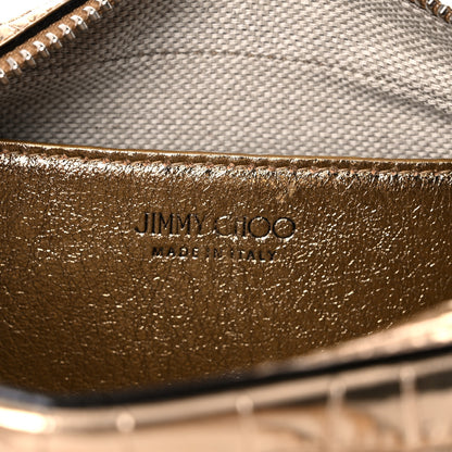 Jimmy Choo Calfskin Crocodile Embossed Mini Hale Crossbody Gold 7 of 9