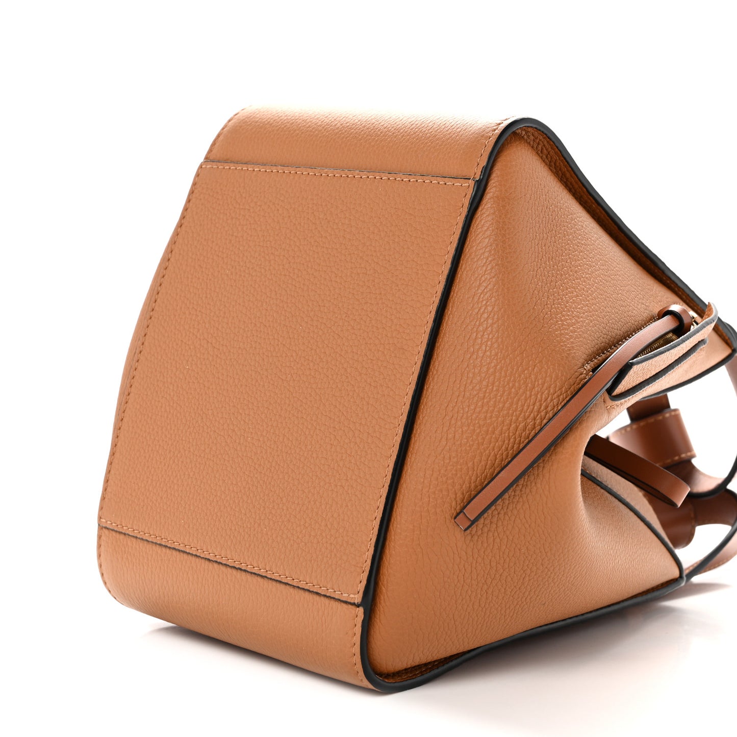 Grained Calfskin Mini Hammock Shoulder Bag Light Caramel