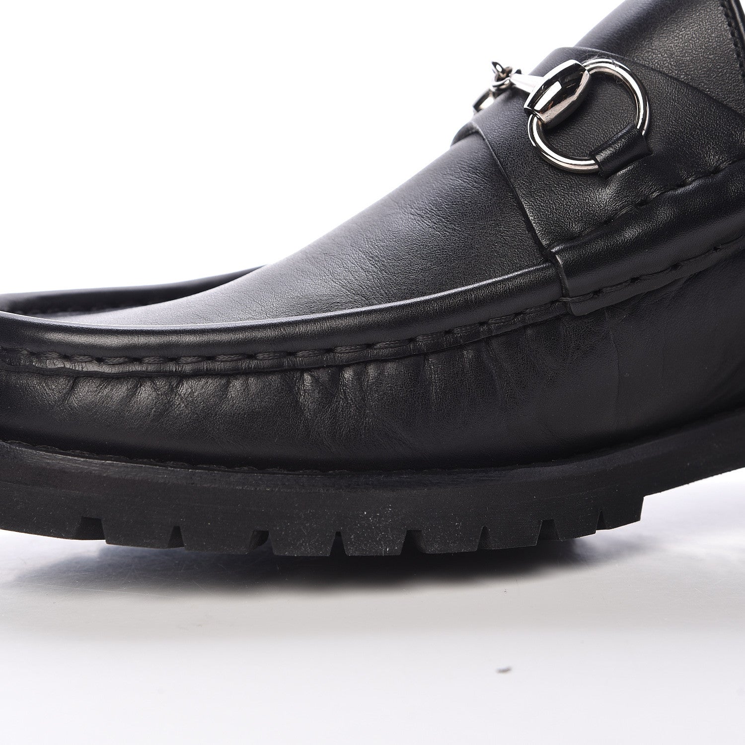 Gucci Laredo Calfskin Mens Horsebit Loafers 9 Black 12 of 14