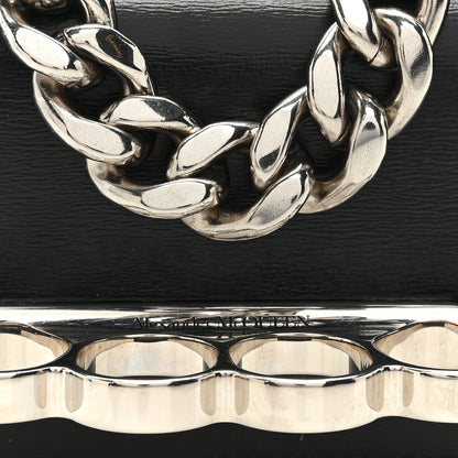 Alexander McQueen Smooth Calfskin Micro The Four Ring Knuckle Chain Shoulder Bag Black 7 of 10