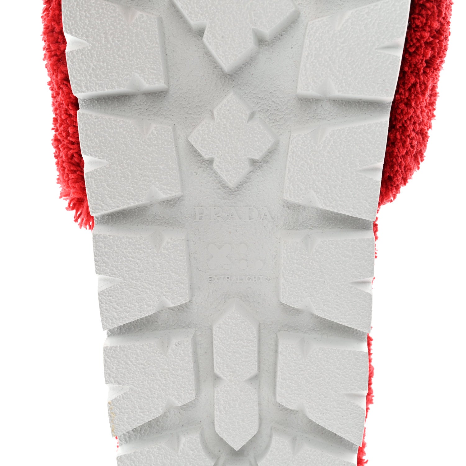 Prada Terry Cloth Logo Lug Sole 20mm Slide Sandals 39 Rosso Black 6 of 9