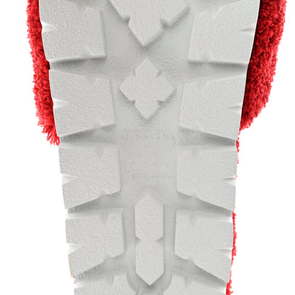 Prada Terry Cloth Logo Lug Sole 20mm Slide Sandals 39 Rosso Black 6 of 9