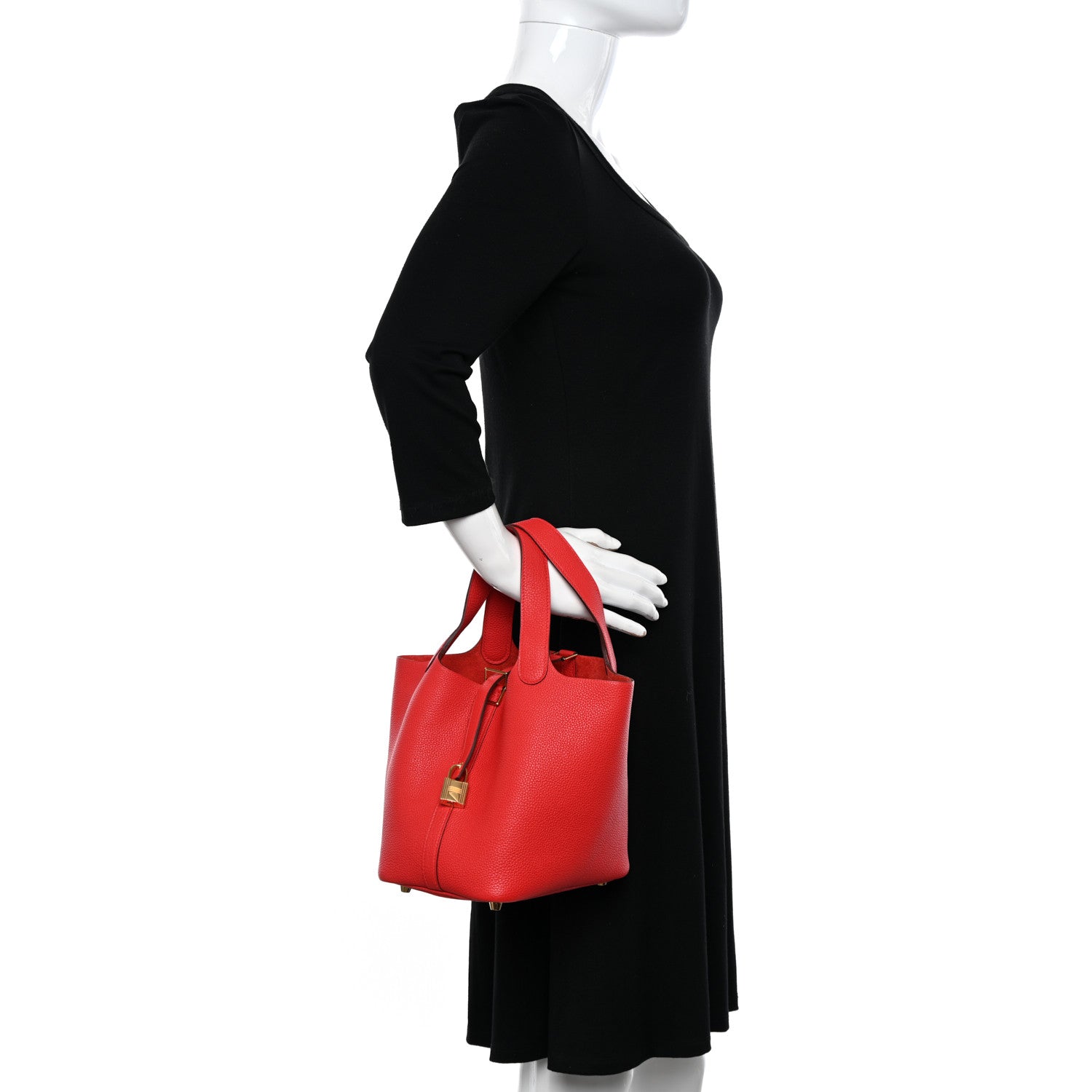 Hermes Taurillon Clemence Picotin Lock 18 PM Rouge de Coeur 2 of 11