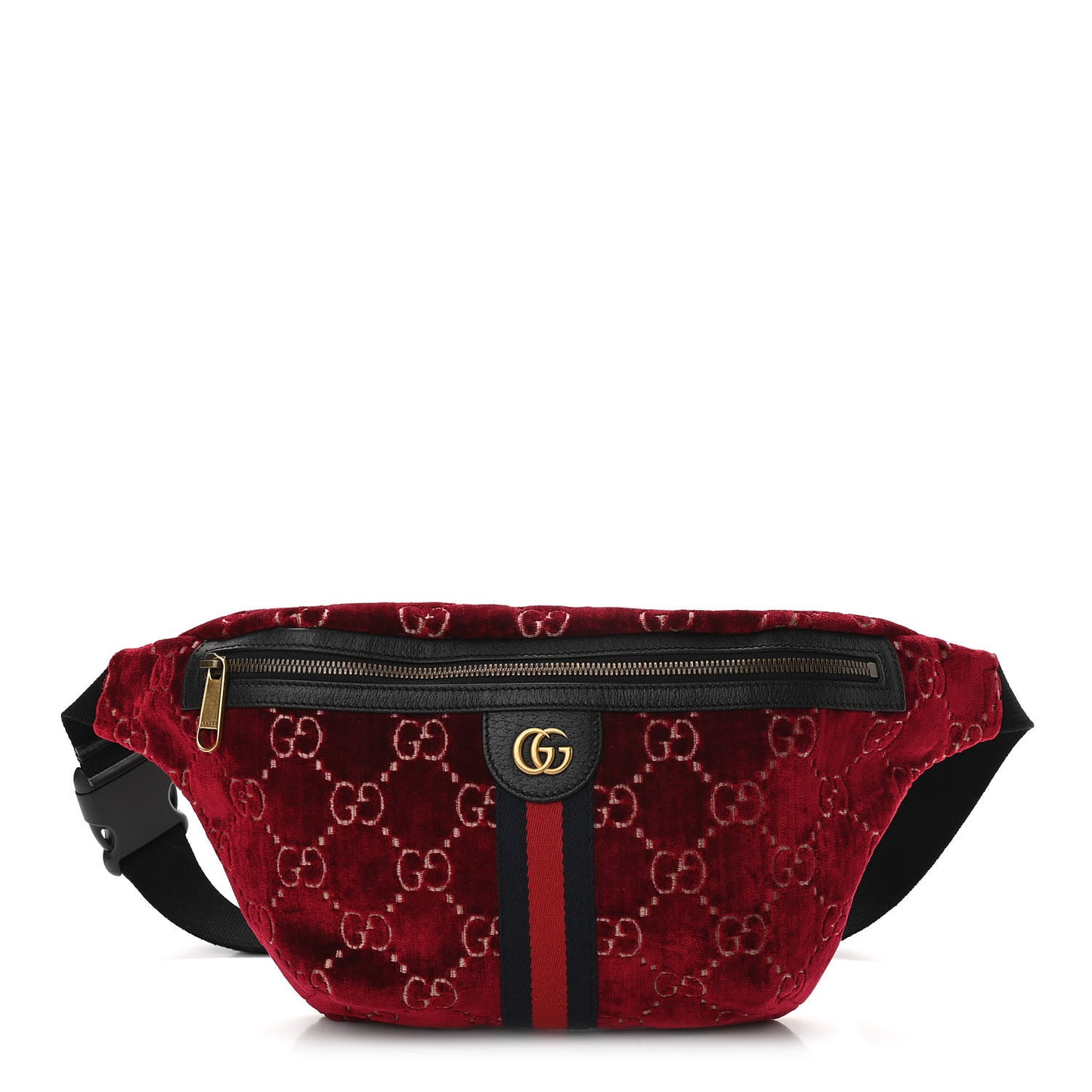 GG Monogram Velvet Belt Bag Red Cipria