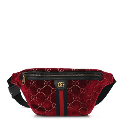 Gucci GG Monogram Velvet Belt Bag Red Cipria 1 of 10