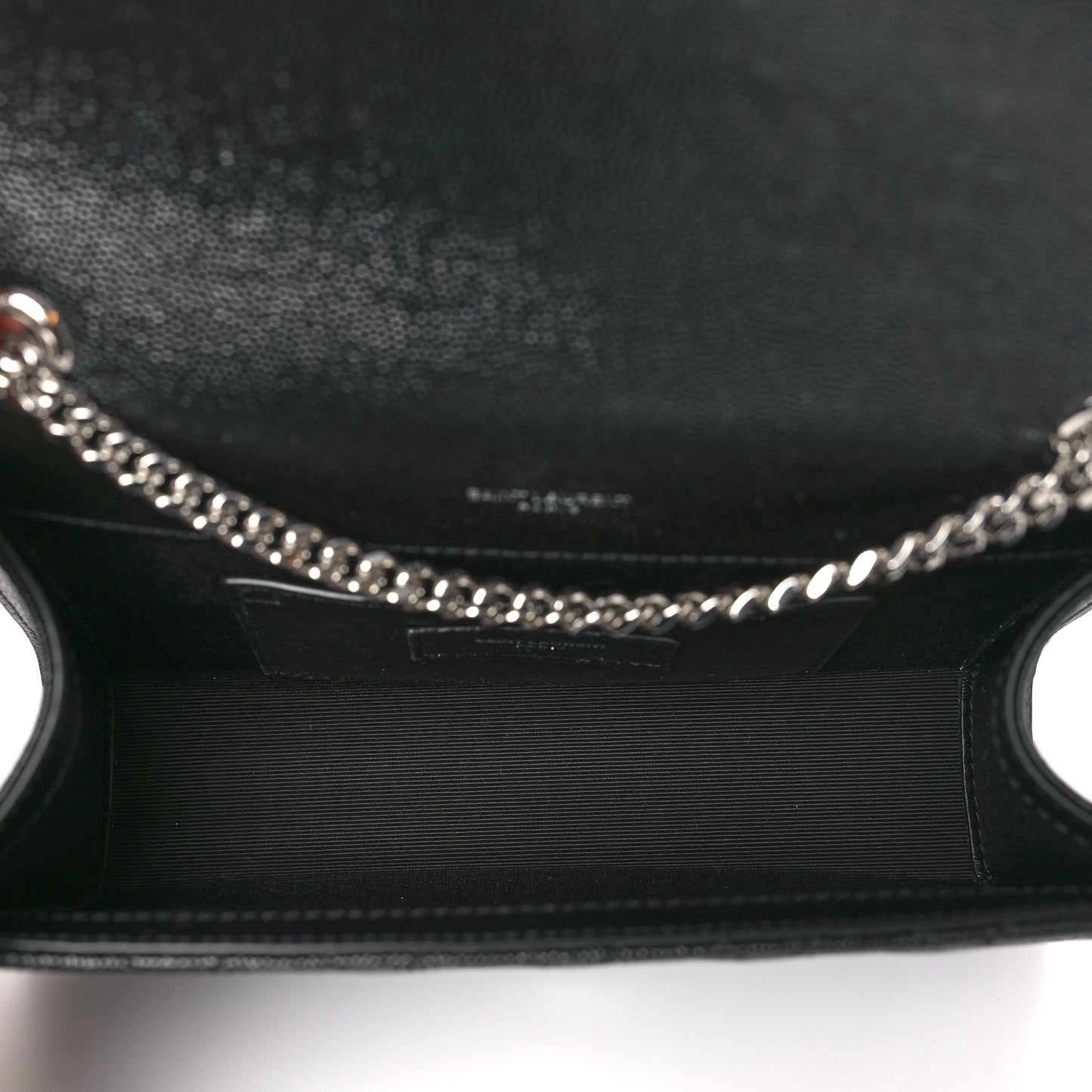 Grain De Poudre Textured Mixed Matelasse Triquilt Small Monogram Satchel Black