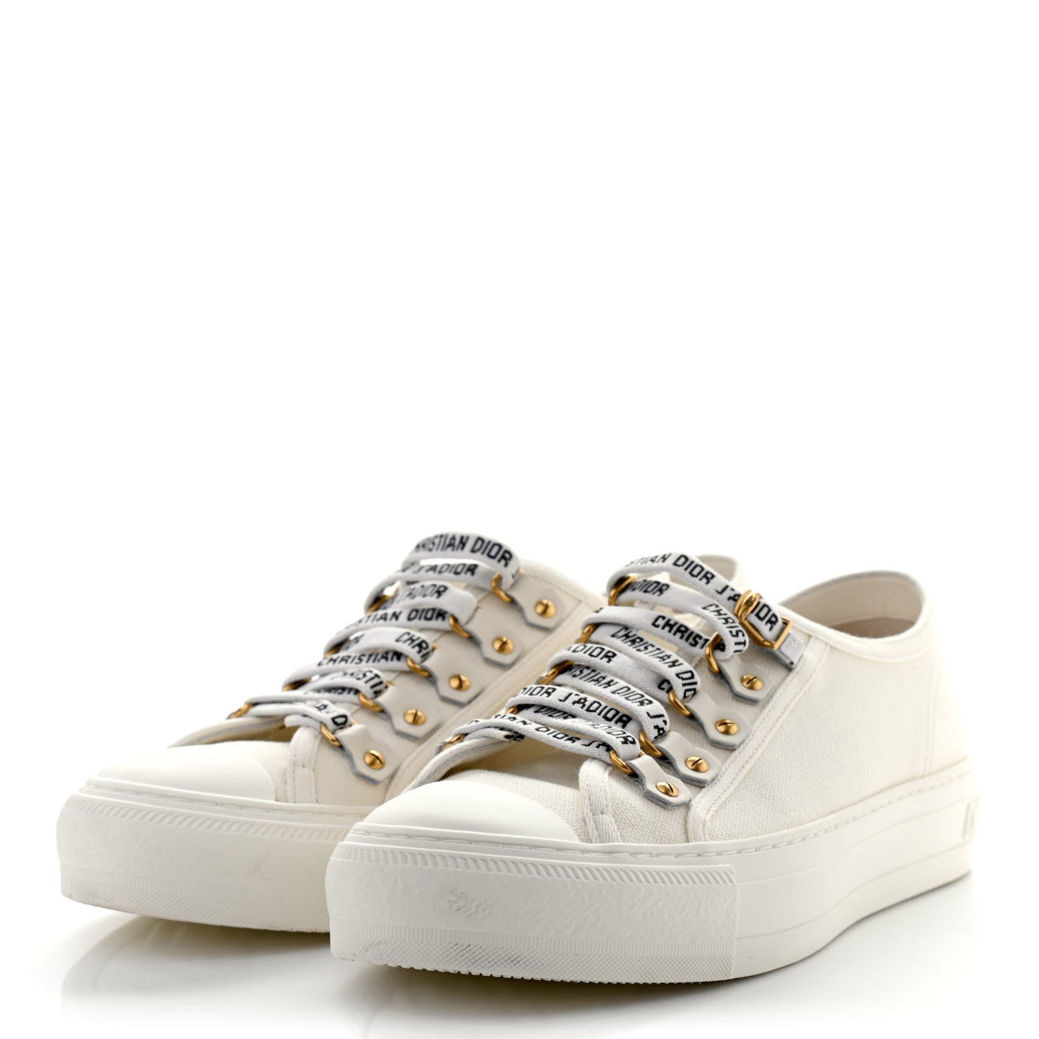 Christian Dior Canvas Walk'n Dior Low Top Sneakers 37 White 3 of 8