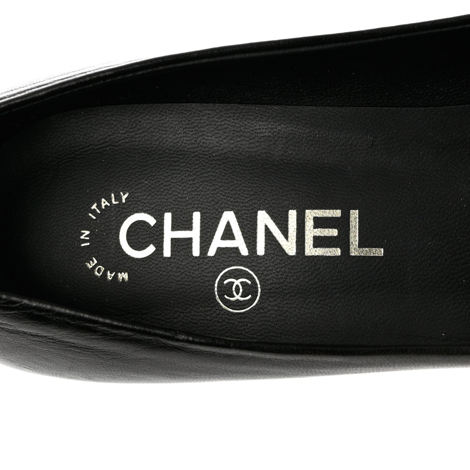 Chanel Lambskin Logo Pumps 37 Black 7 of 14
