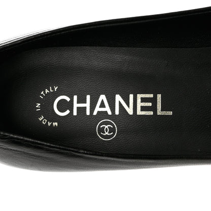 Chanel Lambskin Logo Pumps 37 Black 7 of 14