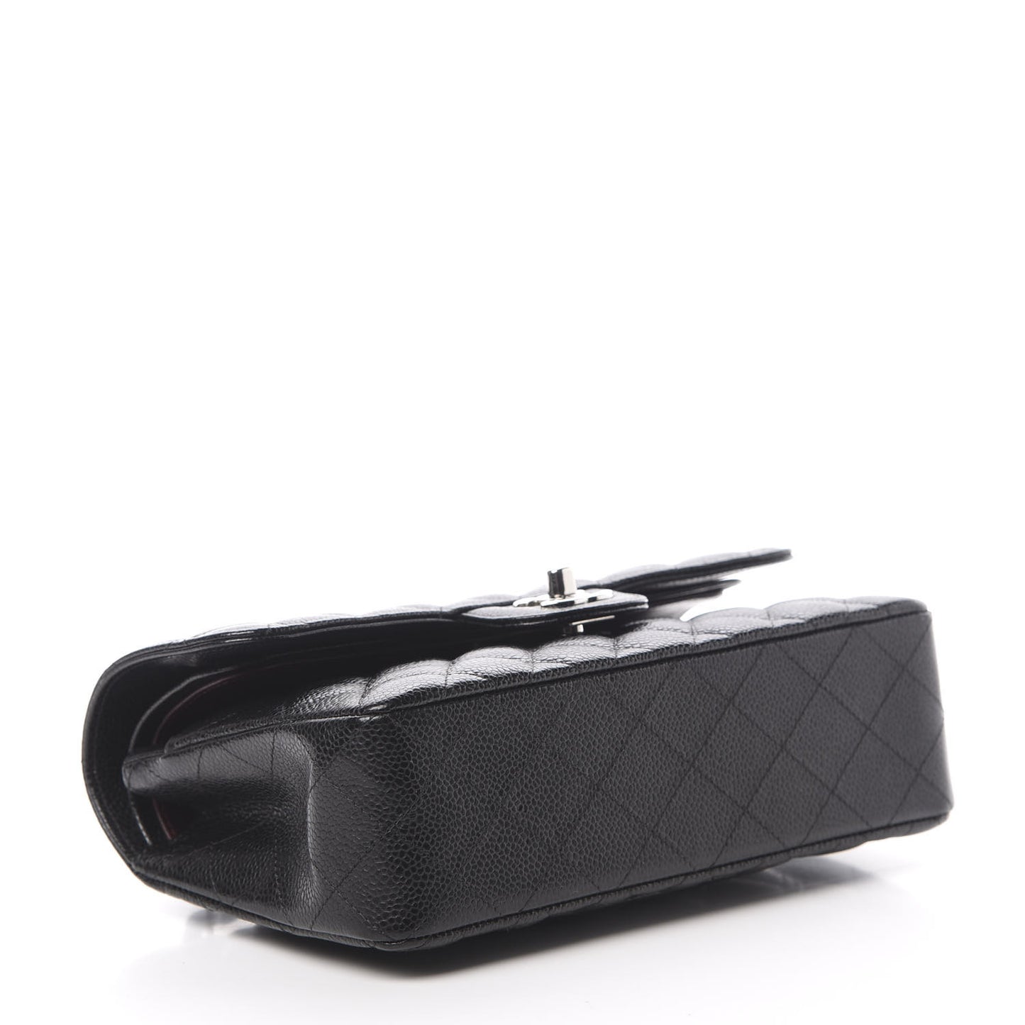 Caviar Quilted Small Double Flap Black