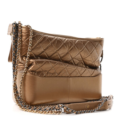 Chanel Metallic Lambskin Calfskin Quilted Medium Gabrielle Hobo Gold 3 of 10