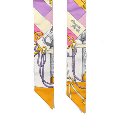 Hermes Silk Cliquetis Twilly Bouton D Or Mauve 2 of 7