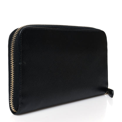 Prada Saffiano Metal Zip Around Wallet Black 3 of 14