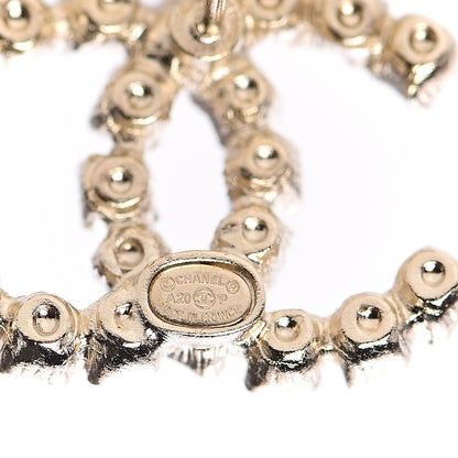 Chanel Crystal CC Earrings Light Gold 3 of 3