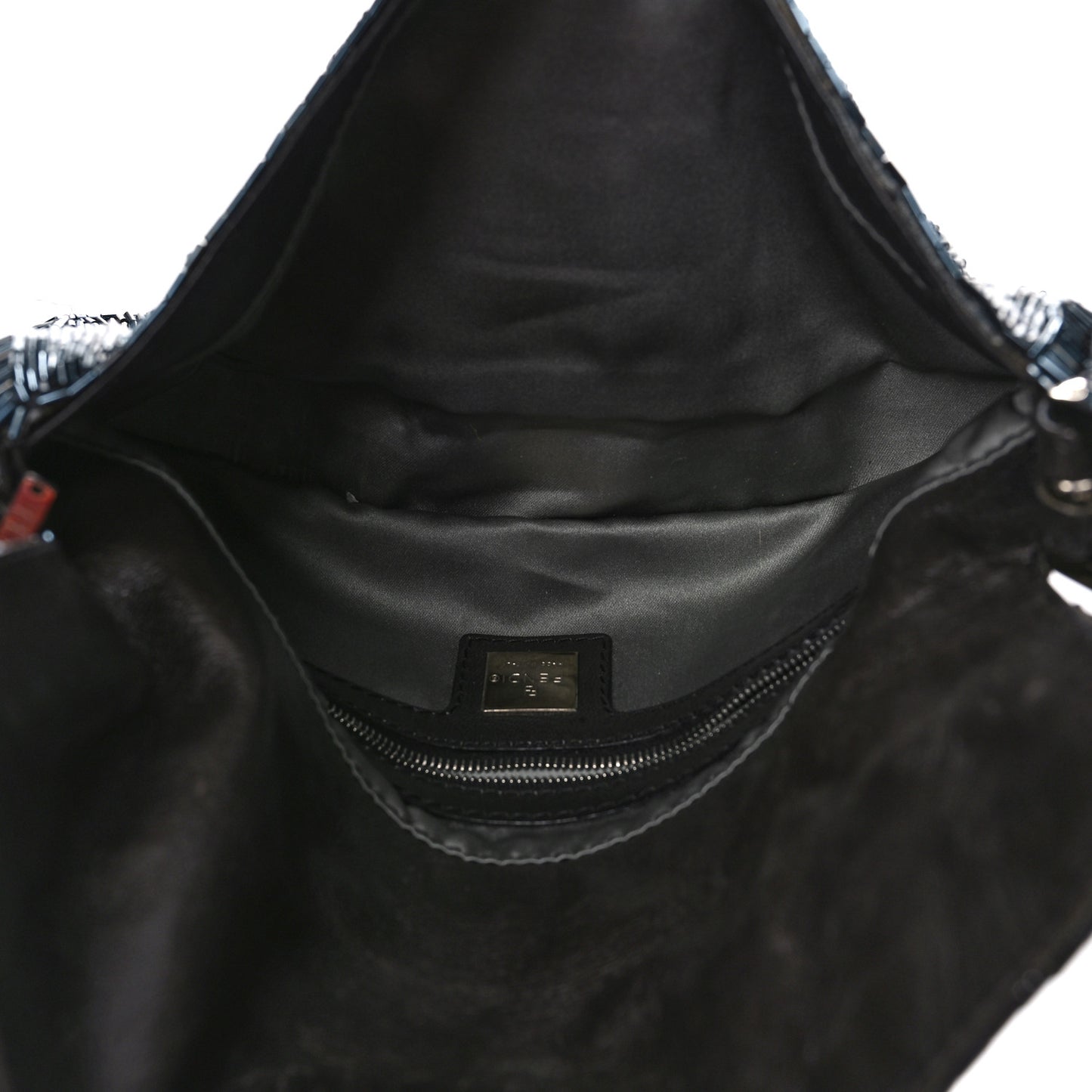 Satin Beaded Baguette Blue Black
