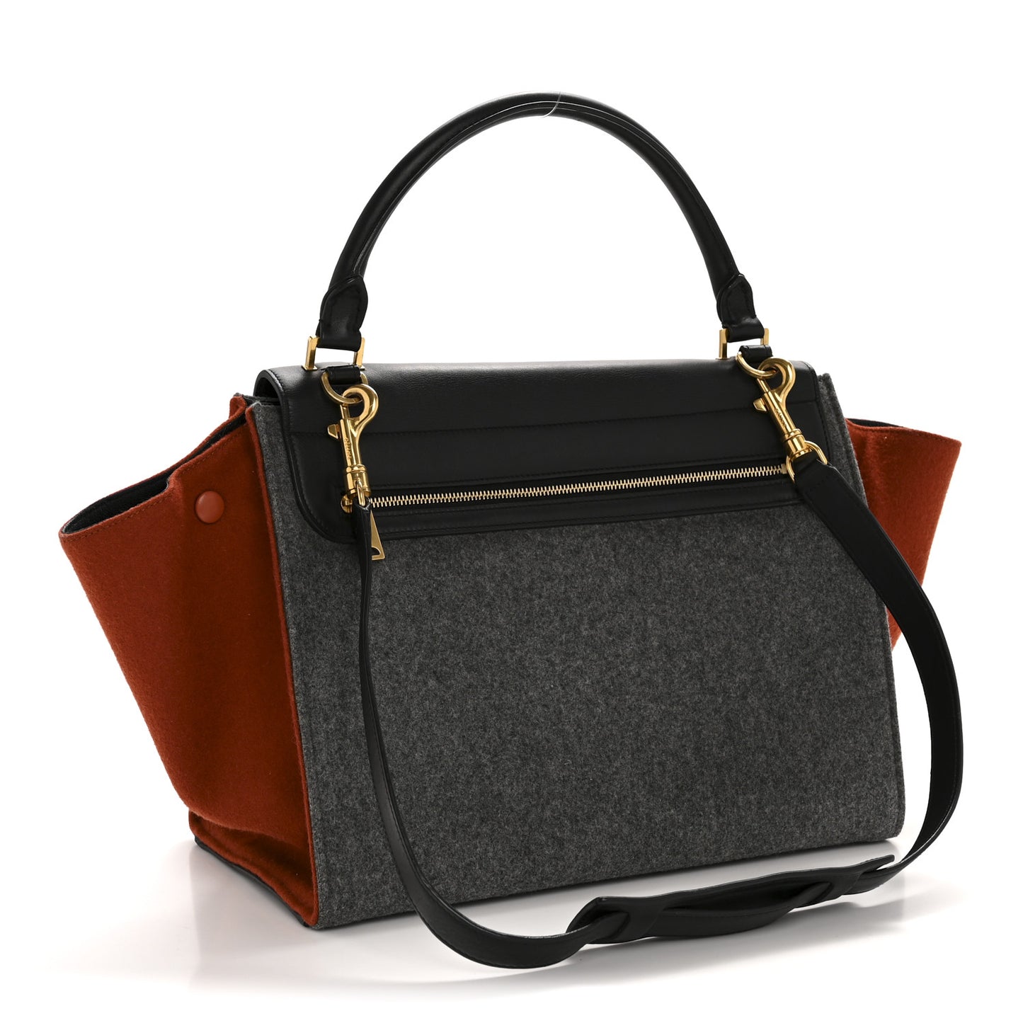 Felt Smooth Calfskin Tri-color Medium Trapeze Brick