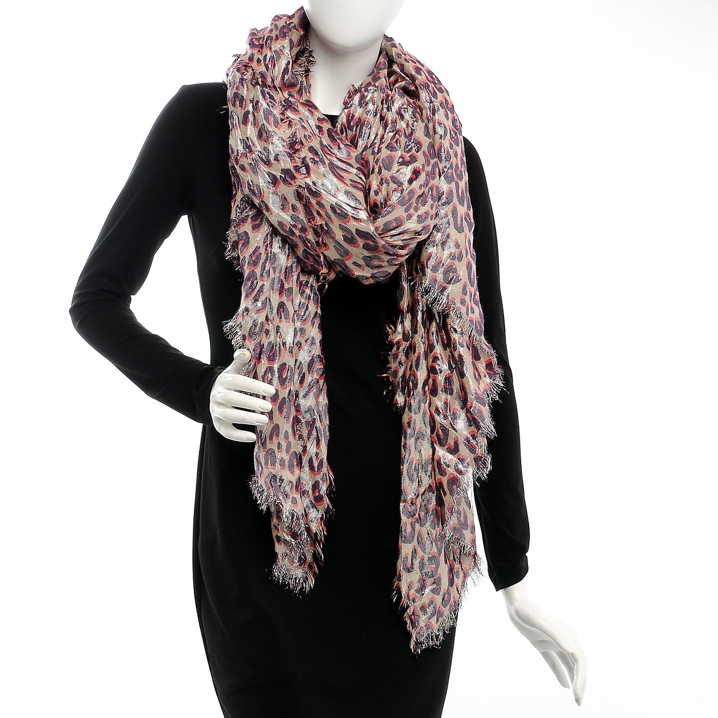 Cashmere Silk Stephen Sprouse Disco Leopard Stole