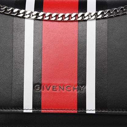 Givenchy Calfskin Striped Pandora Chain Wallet Black 9 of 9