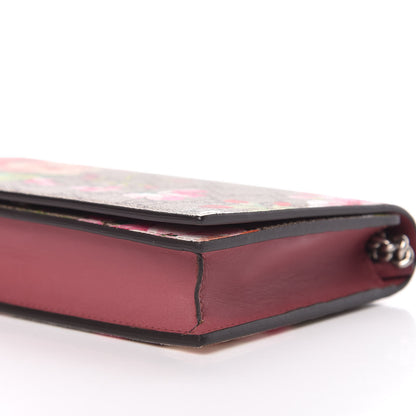 Gucci GG Supreme Monogram Blooms Chain Wallet Beige Multicolor Dry Rose 9 of 10