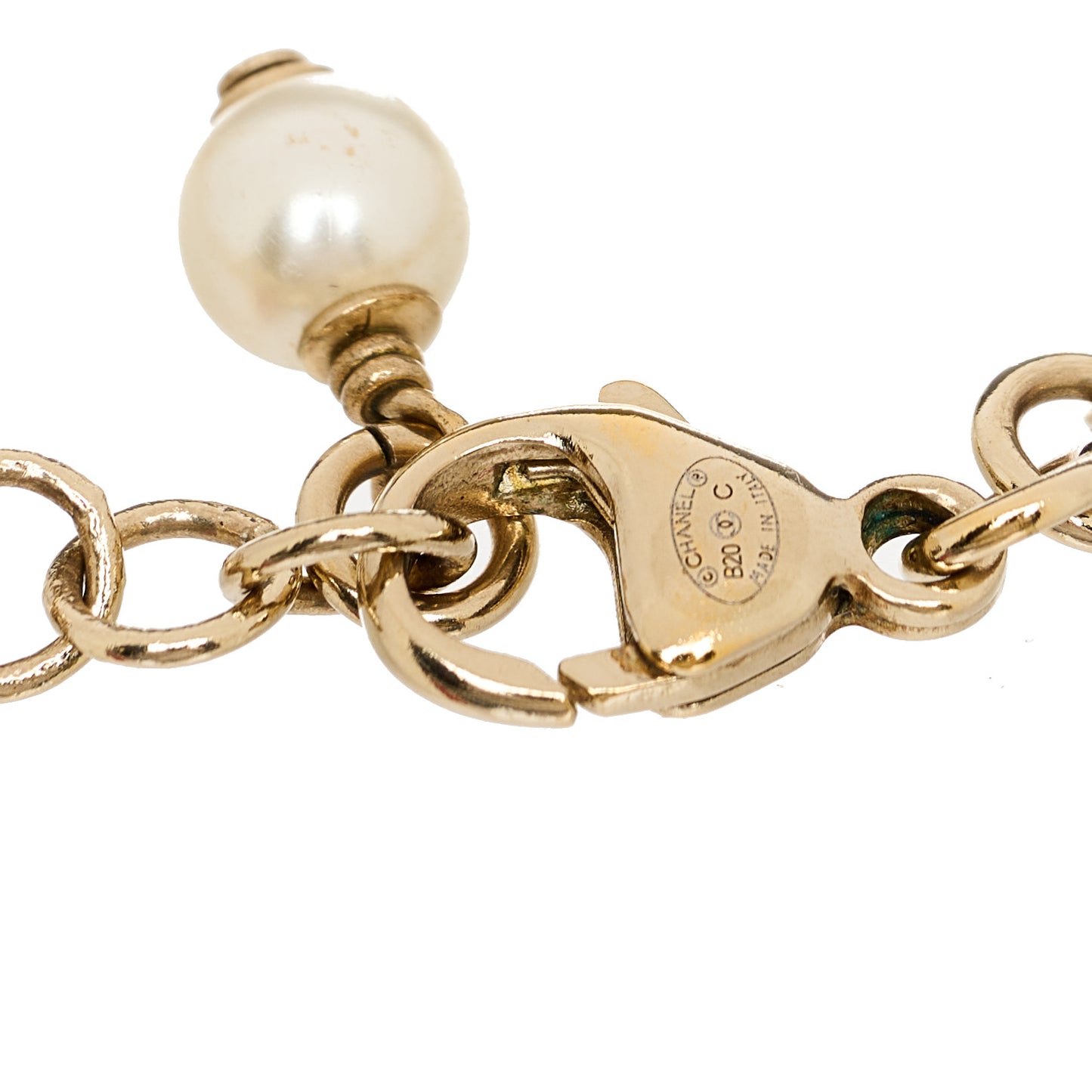 Pearl CC Bracelet Light Gold