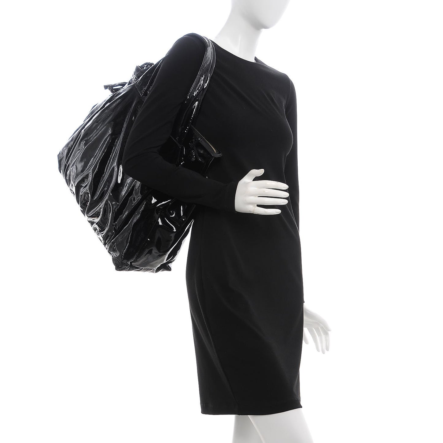 Patent Large Hysteria Top Bag Black