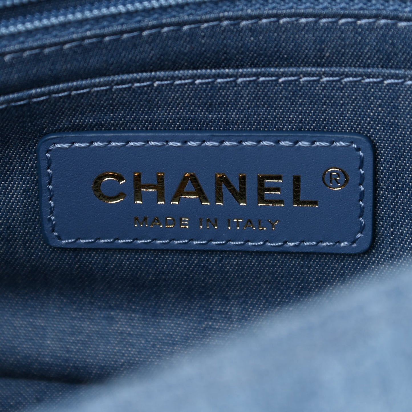 Denim Quilted Mini Pearl Crush Rectangular Flap Blue