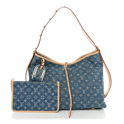 Louis Vuitton Monogram Denim CarryAll MM Blue 2 of 9