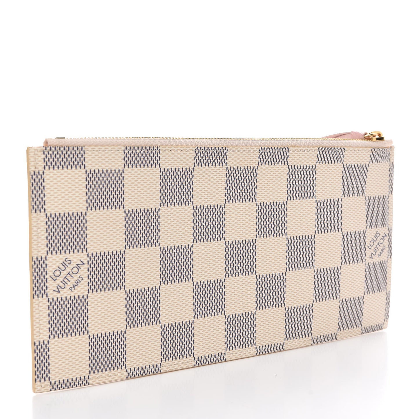 Damier Azur Felicie Chain Wallet Zippered Insert Rose Ballerine