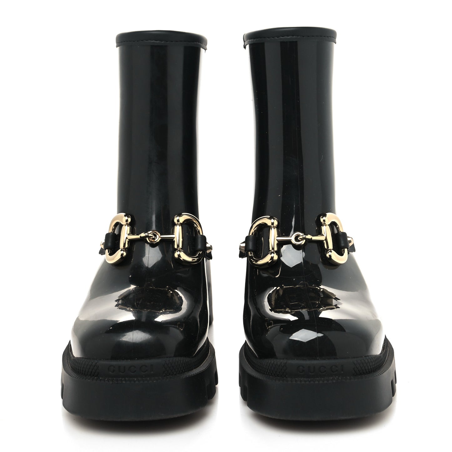 Rubber Womens Horsebit Ankle Boots 36 Black