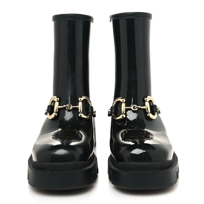 Gucci Rubber Womens Horsebit Ankle Boots 36 Black 2 of 8