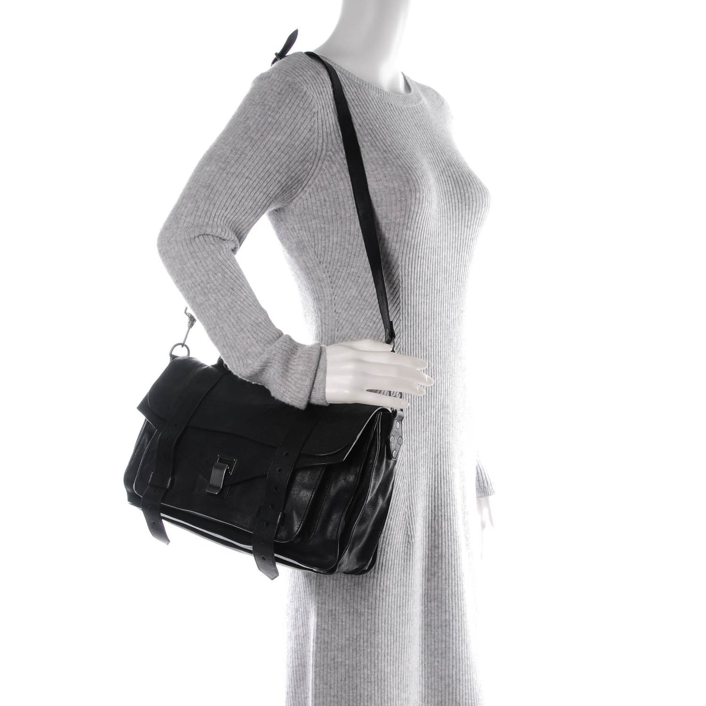 Lambskin Medium PS1 Satchel Black