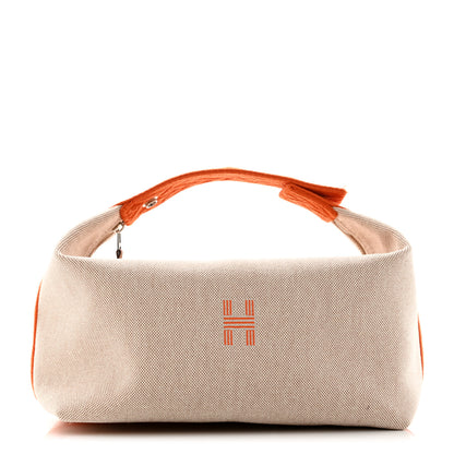 Hermes Canvas Large Bride-A-Brac Pouch Natural Orange 1 of 8