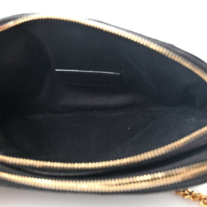 Saint Laurent Grained Lambskin Quilted Mini Becky Double Zip Bag Black 5 of 13