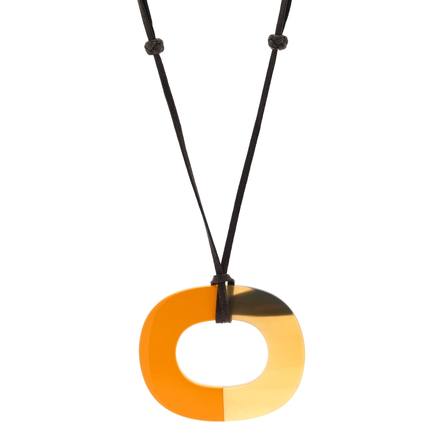 Hermes Lacquered Buffalo Horn Pendant Necklace 1 of 3