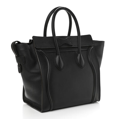 Celine Drummed Calfskin Mini Luggage Black 3 of 9