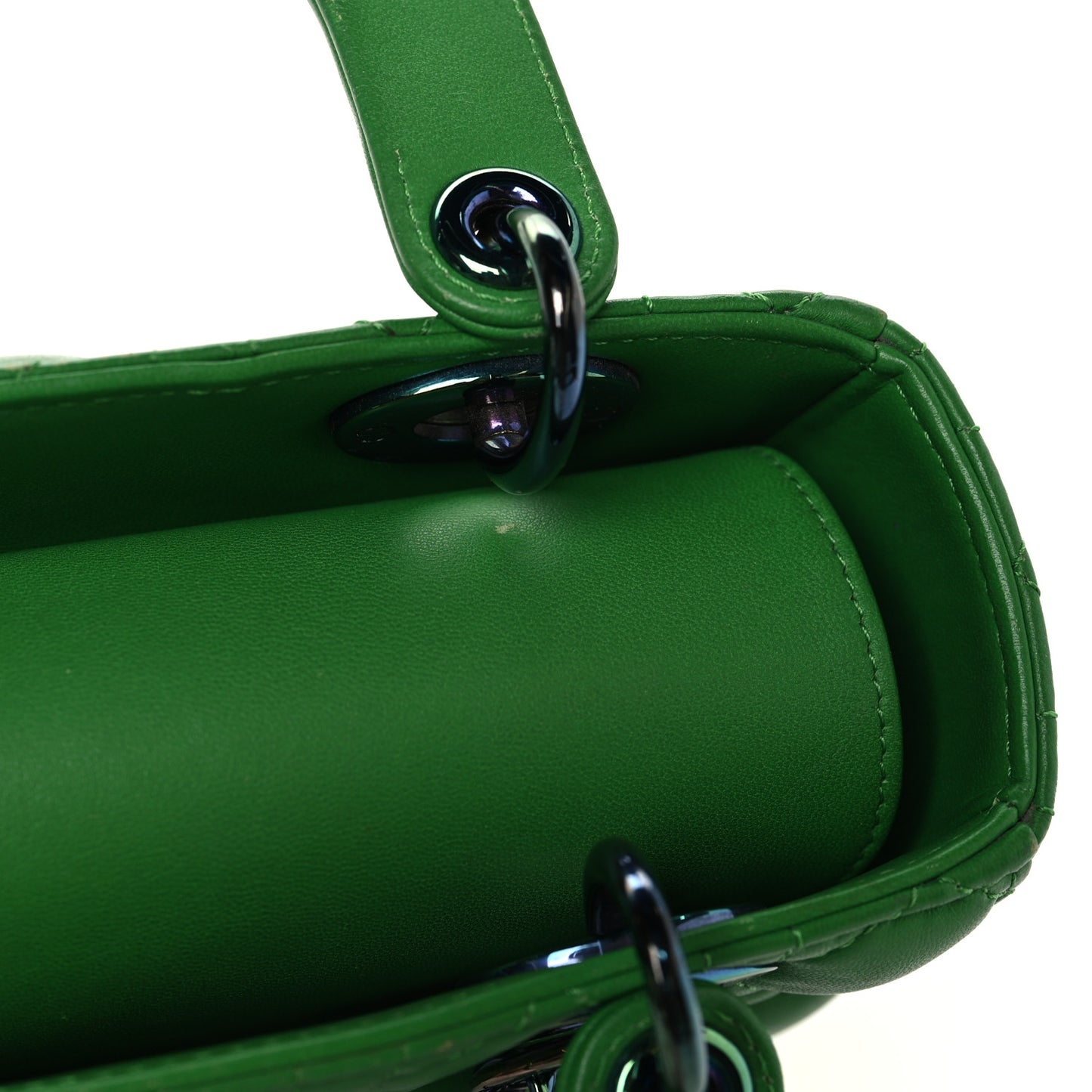 Lambskin Cannage Small Lady Dior Bright Green