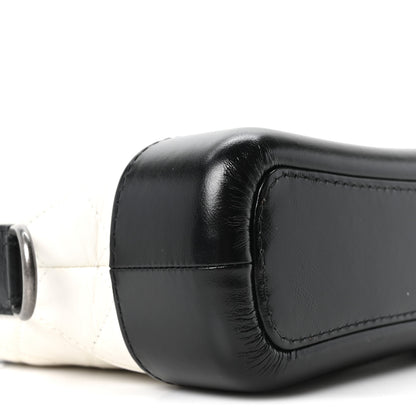 Chanel Aged Calfskin Quilted Small Gabrielle Hobo Black White 9 of 10